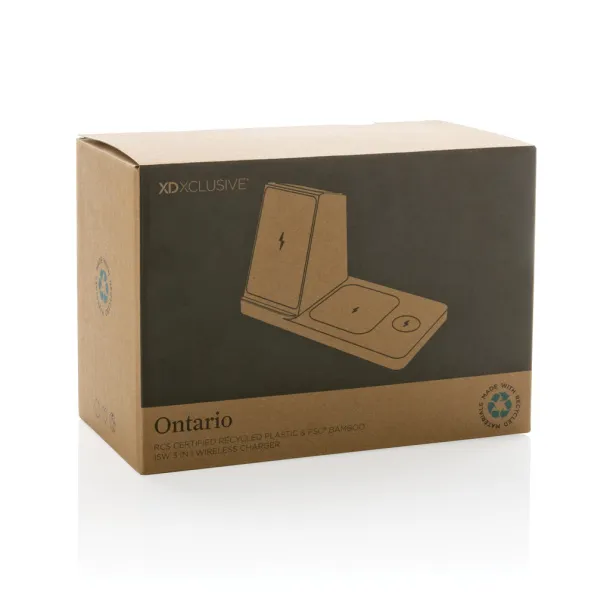  Ontario RCS recycled plastic & bamboo 15W 3 in 1 wireless - XD Xclusive White 