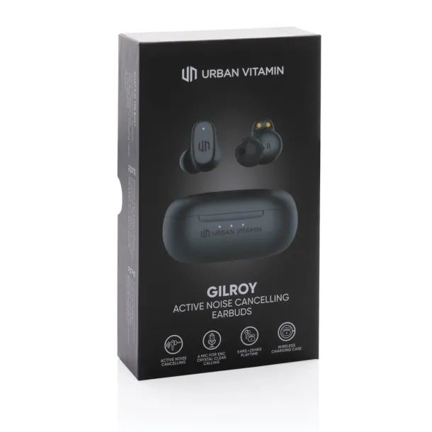 Urban Vitamin Gilroy hybrid ANC and ENC earbuds - Urban Vitamin Black 