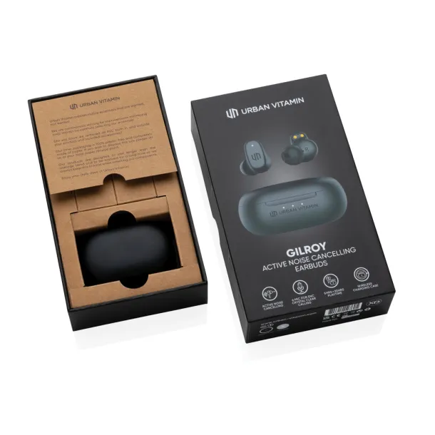 Urban Vitamin Gilroy hybrid ANC and ENC earbuds - Urban Vitamin Black 