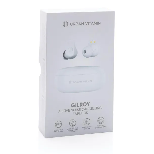 Urban Vitamin Gilroy hybrid ANC and ENC earbuds - Urban Vitamin White 