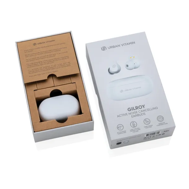 Urban Vitamin Gilroy hybrid ANC and ENC earbuds - Urban Vitamin White 