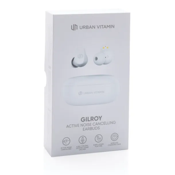 Urban Vitamin Gilroy hybrid ANC and ENC earbuds - Urban Vitamin White 