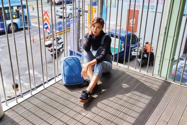  Bobby Hero Small, Anti-theft backpack - XD Design light blue, blue Black