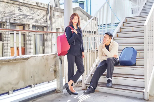  Bobby Hero Small, Anti-theft backpack - XD Design light blue, blue Black