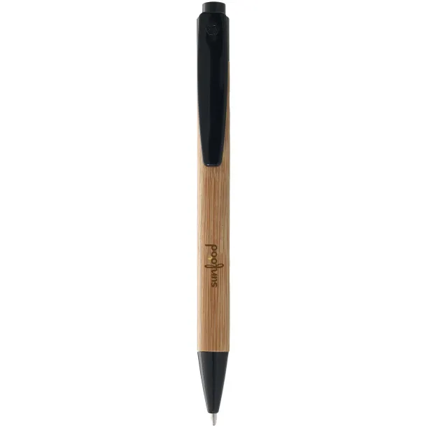 Borneo bamboo ballpoint pen Natural Solid black