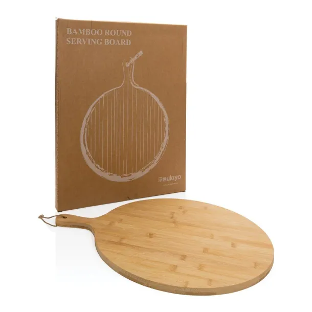  Ukiyo bamboo round serving board - Ukiyo Brown 