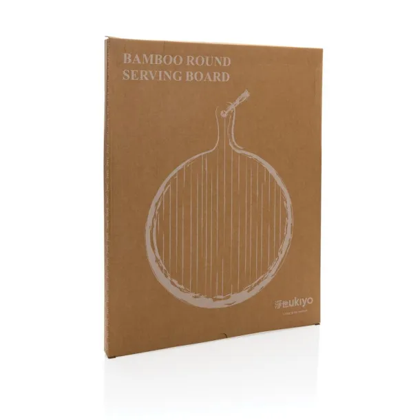  Ukiyo bamboo round serving board - Ukiyo Brown 