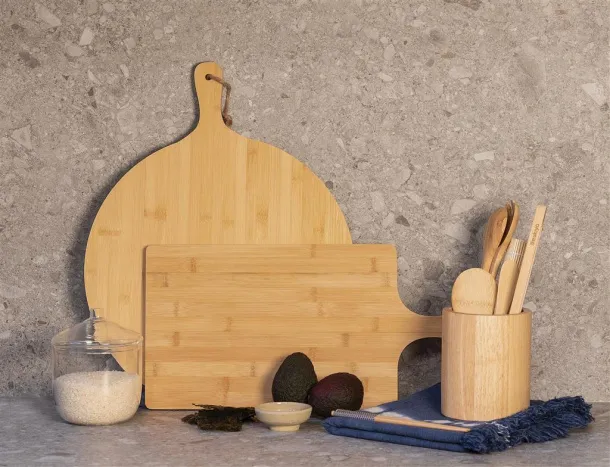  Ukiyo bamboo round serving board - Ukiyo Brown 