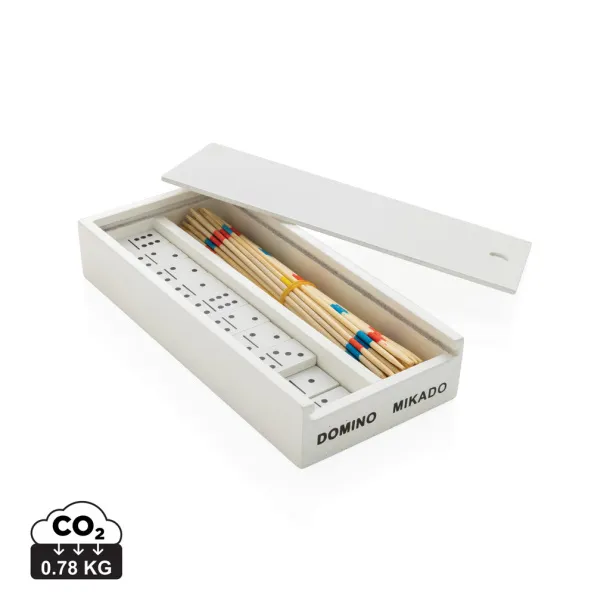  FSC® Deluxe mikado/domino in wooden box - XD Collection White 