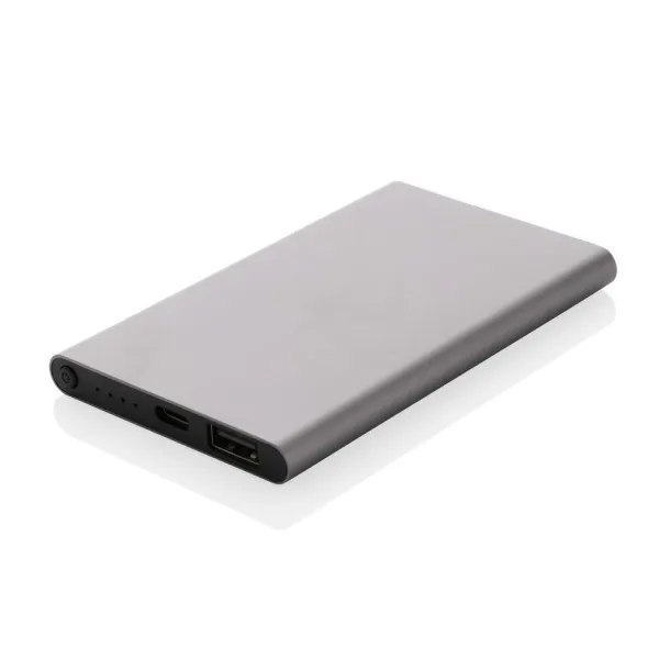  RCS recycled plastic/aluminum 4000 mah powerbank with type C - XD Collection Grey 