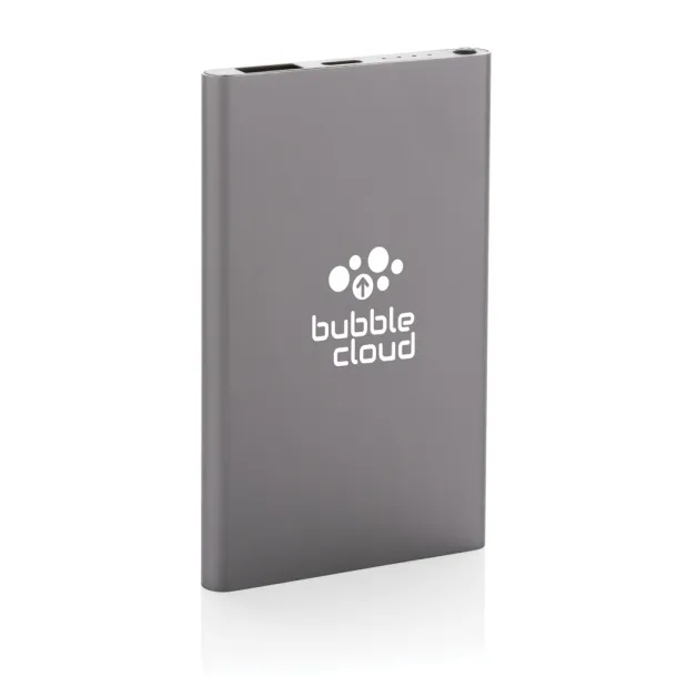  Prijenosna baterija od RCS reciklirane plastike/aluminija, 4 000 mAh - XD Collection Siva