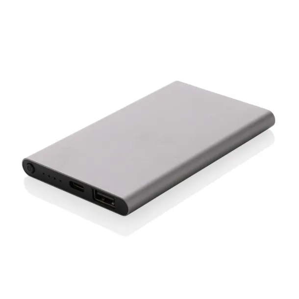  RCS recycled plastic/aluminum 4000 mah powerbank with type C - XD Collection Grey 