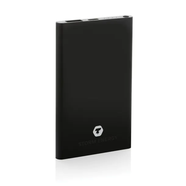  Prijenosna baterija od RCS reciklirane plastike/aluminija, 4 000 mAh - XD Collection Crna