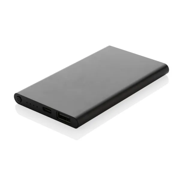  Prijenosna baterija od RCS reciklirane plastike/aluminija, 4 000 mAh - XD Collection Crna