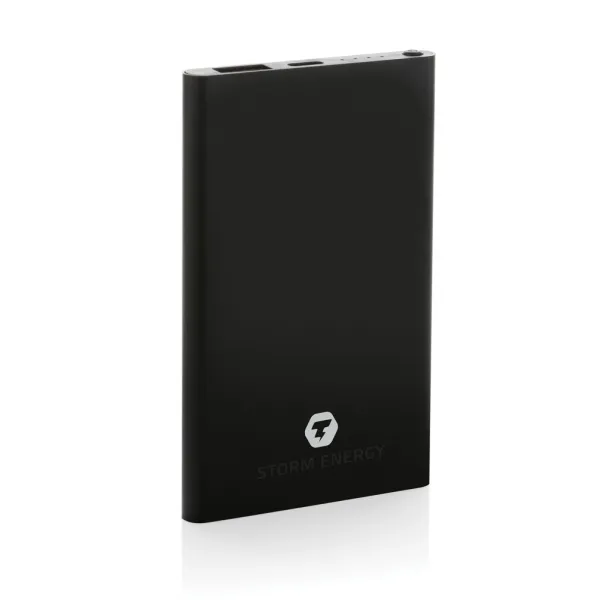  Prijenosna baterija od RCS reciklirane plastike/aluminija, 4 000 mAh - XD Collection Crna