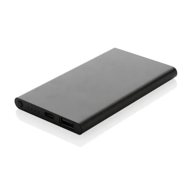  Prijenosna baterija od RCS reciklirane plastike/aluminija, 4 000 mAh - XD Collection Crna