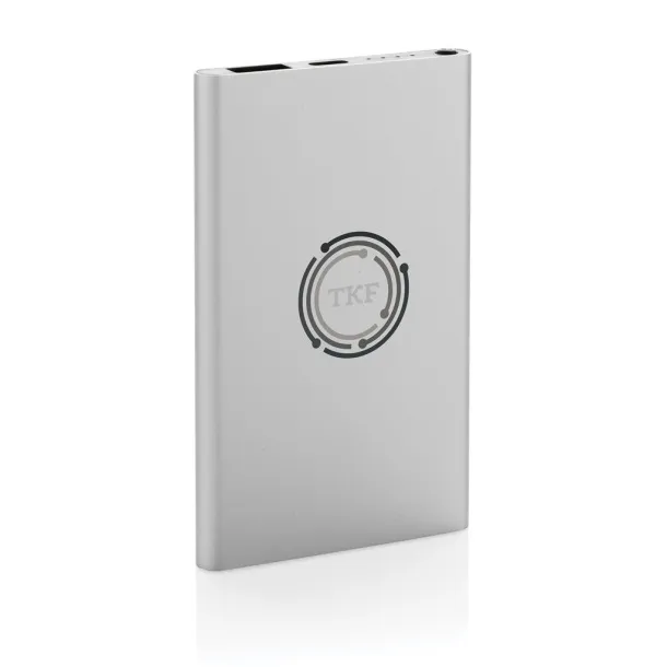  Prijenosna baterija od RCS reciklirane plastike/aluminija, 4 000 mAh - XD Collection Srebrna