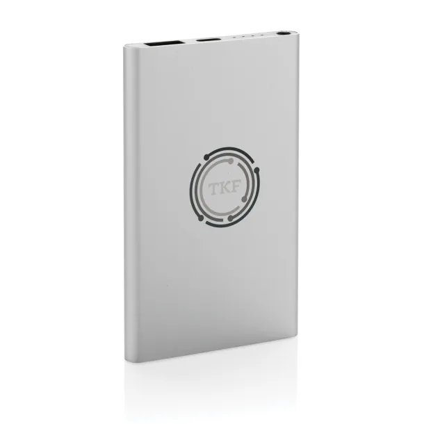  Prijenosna baterija od RCS reciklirane plastike/aluminija, 4 000 mAh - XD Collection Srebrna