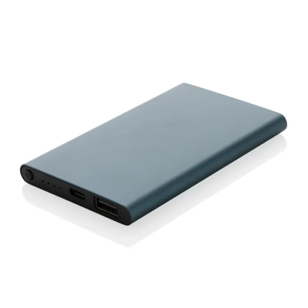  RCS recycled plastic/aluminum 4000 mah powerbank with type C - XD Collection Plava
