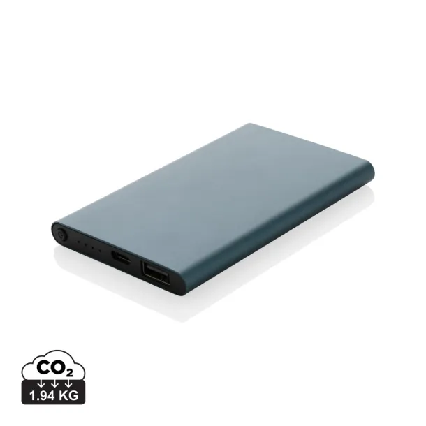  Prijenosna baterija od RCS reciklirane plastike/aluminija, 4 000 mAh - XD Collection Plava