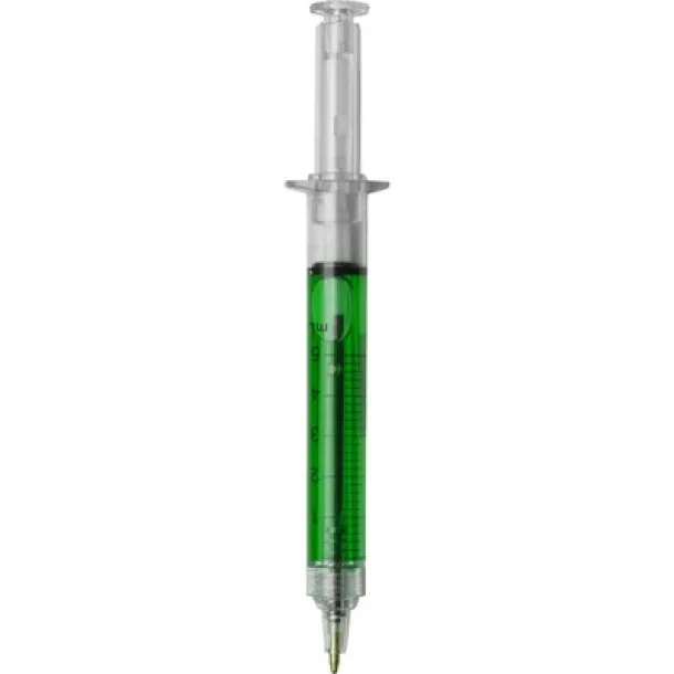  Ball pen "syringe" light green