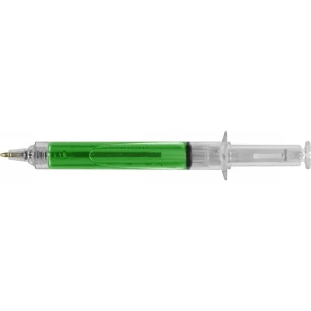  Ball pen "syringe" light green