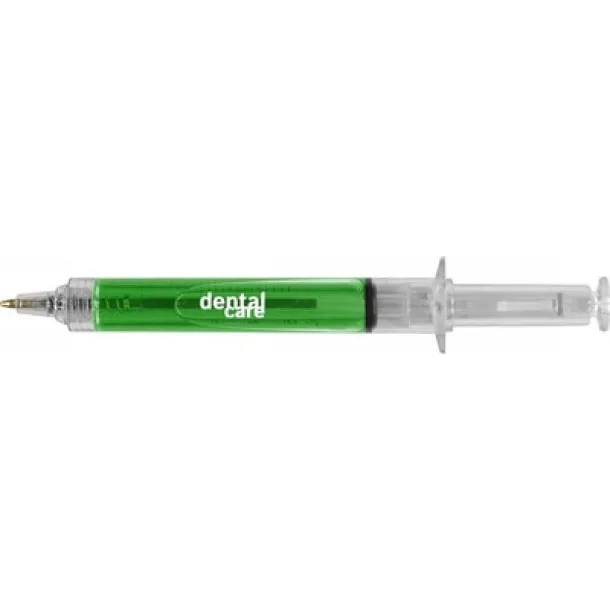  Ball pen "syringe" light green