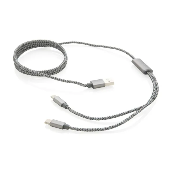  3-in-1 braided cable - XD Collection Grey 