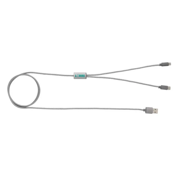  3-in-1 braided cable - XD Collection Grey 