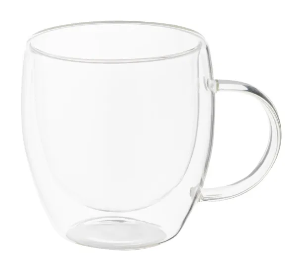 Grobina Mini staklena termo šalica, 250 ml Prozirno Prirodna