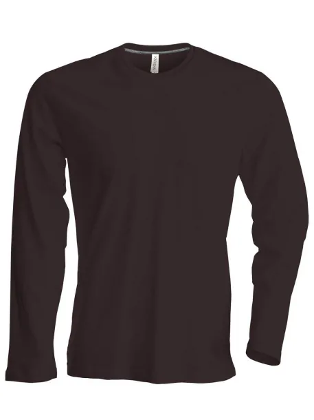  MEN'S LONG-SLEEVED CREW NECK T-SHIRT - Kariban Chocolate