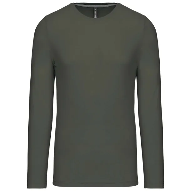  MEN'S LONG-SLEEVED CREW NECK T-SHIRT - Kariban Tamno Kahki