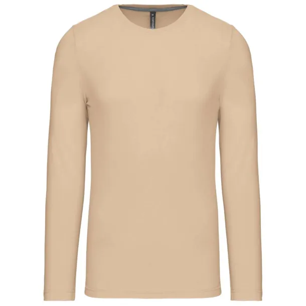  MEN'S LONG-SLEEVED CREW NECK T-SHIRT - Kariban Pjesak smeđa