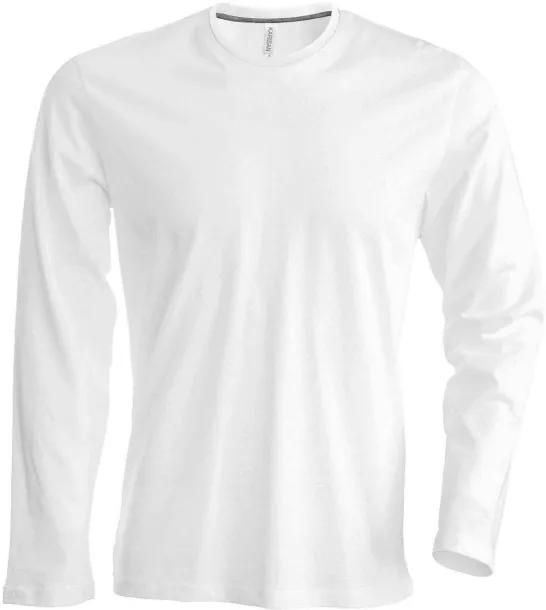  MEN'S LONG-SLEEVED CREW NECK T-SHIRT - Kariban White