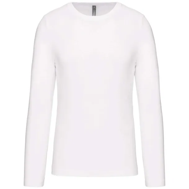  MEN'S LONG-SLEEVED CREW NECK T-SHIRT - Kariban White