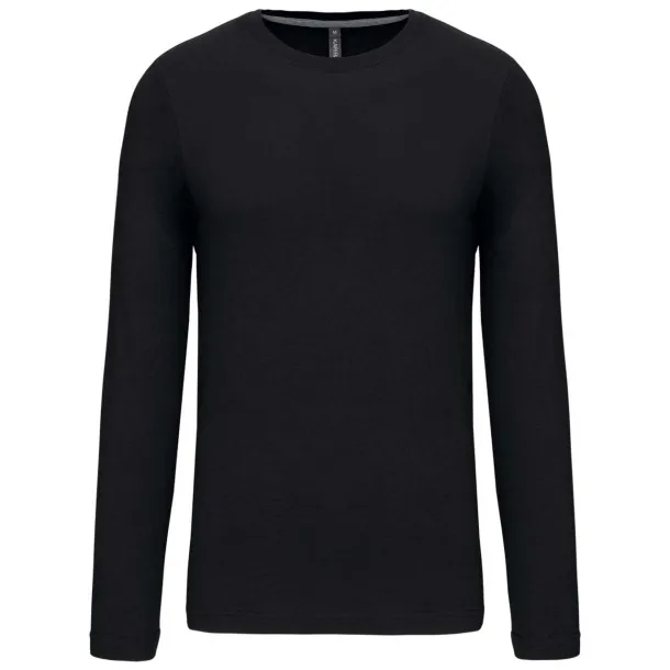  MEN'S LONG-SLEEVED CREW NECK T-SHIRT - Kariban Black