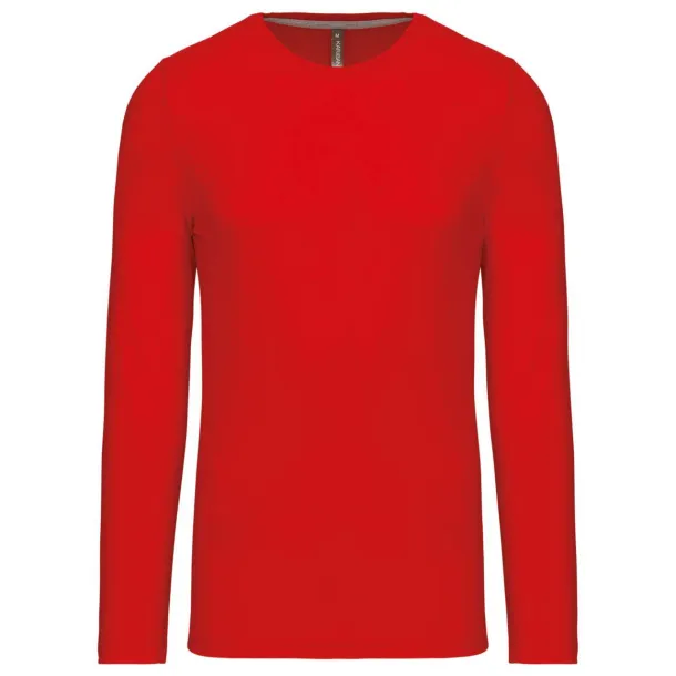  MEN'S LONG-SLEEVED CREW NECK T-SHIRT - Kariban Red