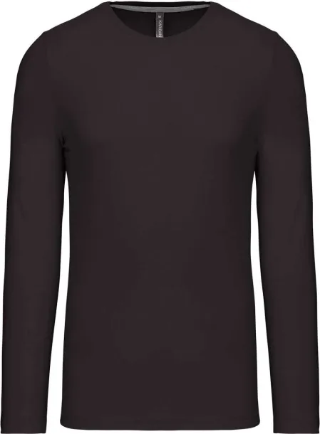  MEN'S LONG-SLEEVED CREW NECK T-SHIRT - Kariban Tamno siva