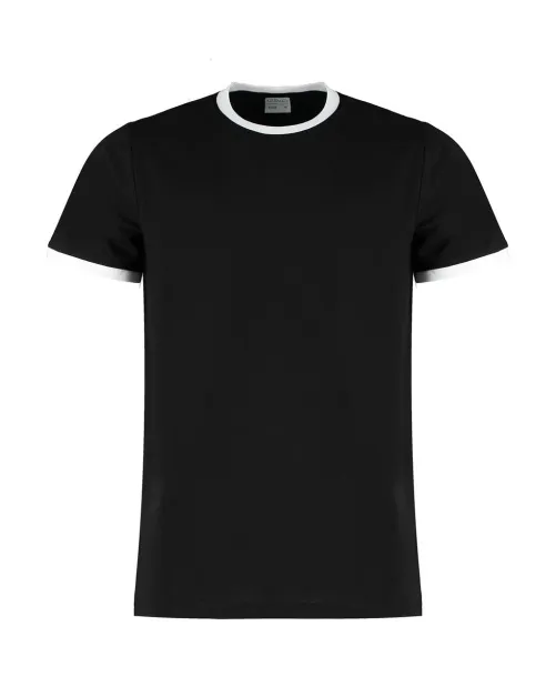  Fashion Fit Ringer Tee - Kustom Kit Black Bijela