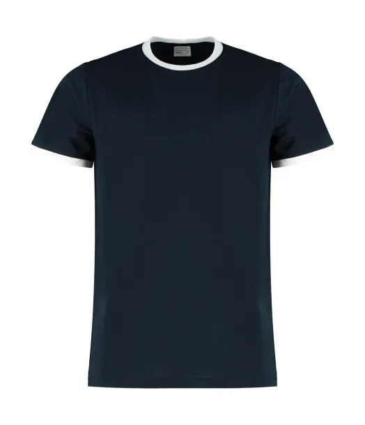  Fashion Fit Ringer Tee - Kustom Kit Navy Bijela