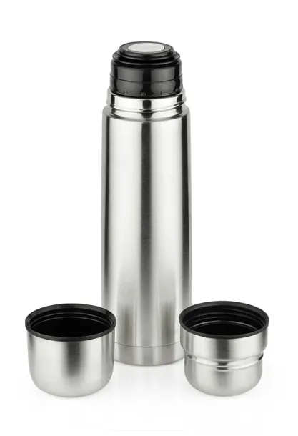 PAVO Vacuum flask with two cups  750 ml srebrny