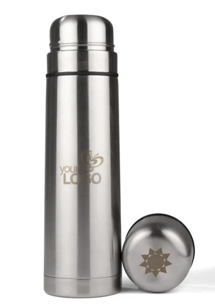 PAVO Vacuum flask with two cups  750 ml Srebrna
