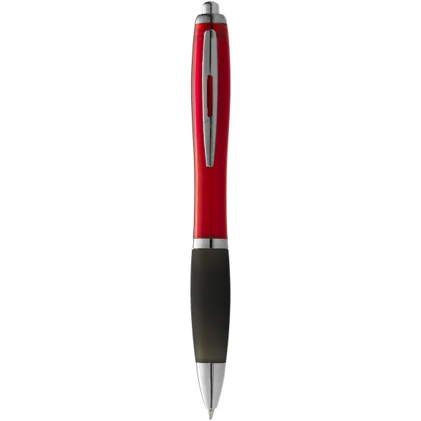 Nash ballpoint pen coloured barrel and black grip Red Solid black