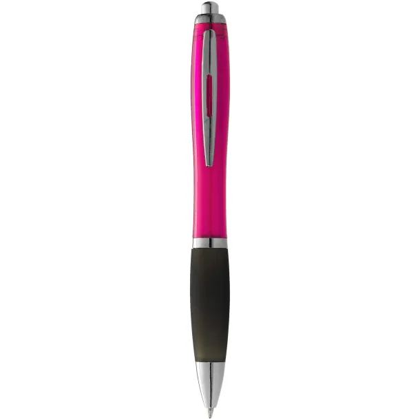 Nash ballpoint pen coloured barrel and black grip Transparent pink Solid black