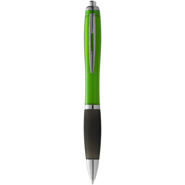 Nash ballpoint pen coloured barrel and black grip Lime Solid black