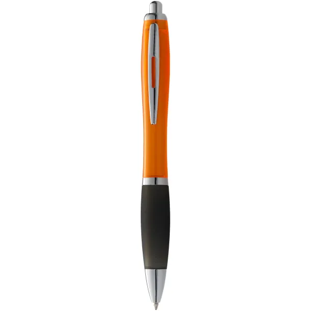 Nash ballpoint pen coloured barrel and black grip Orange Solid black