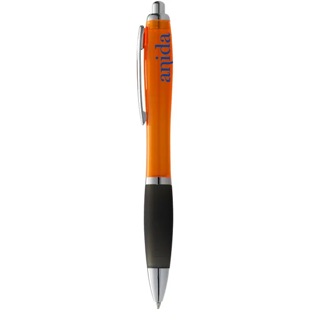 Nash ballpoint pen coloured barrel and black grip Orange Solid black