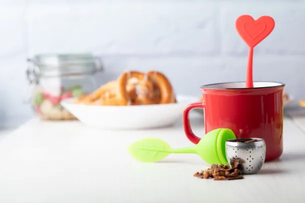 Jasmin tea infuser, heart Red