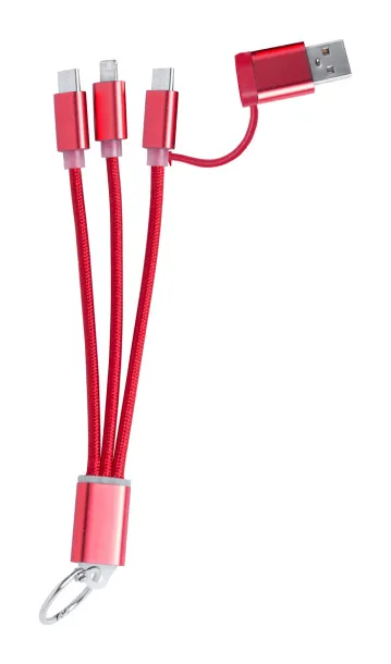 Rashort keyring USB charger cable Red