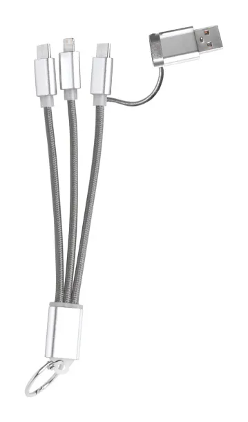 Frecles keyring USB charger cable Grey